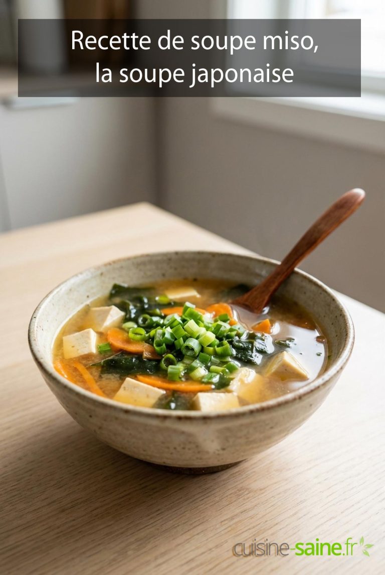 Soupe miso maison à la crème de noix de cajou : une recette végétale et anti-gaspi
